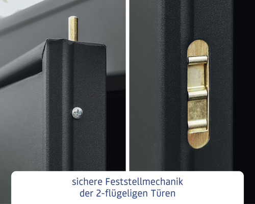 Hörmann EcoStar Elegant-P Type 3 tuinhuis, RAL7016, dubbele deur, 312,7 x 283,4 cm, antraciet
