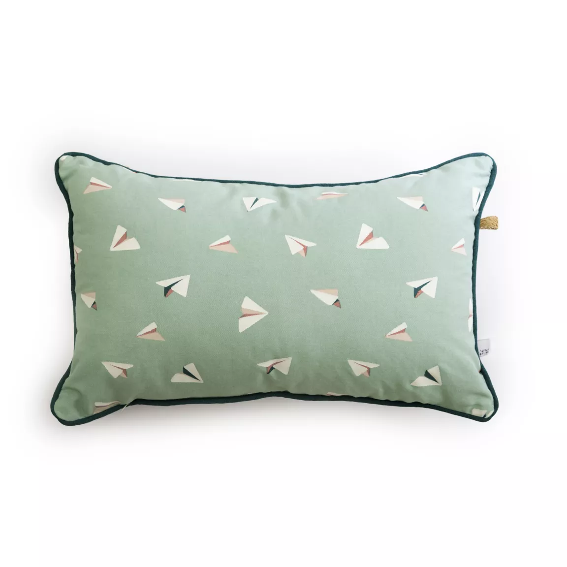 Coussin rectangulaire enfant coton (30 x 50 cm) Petits papiers Bleue