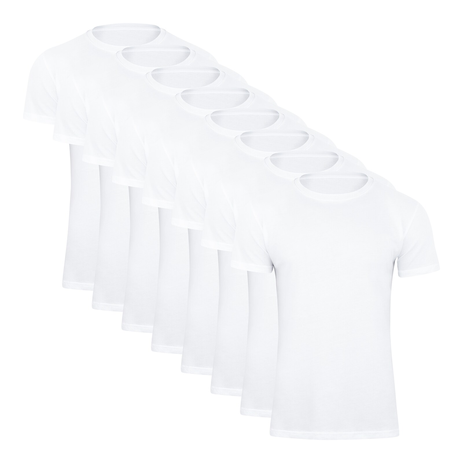 Paolo Renzo® Rundhals T-Shirt 2 Stück - Größe M - Weiß