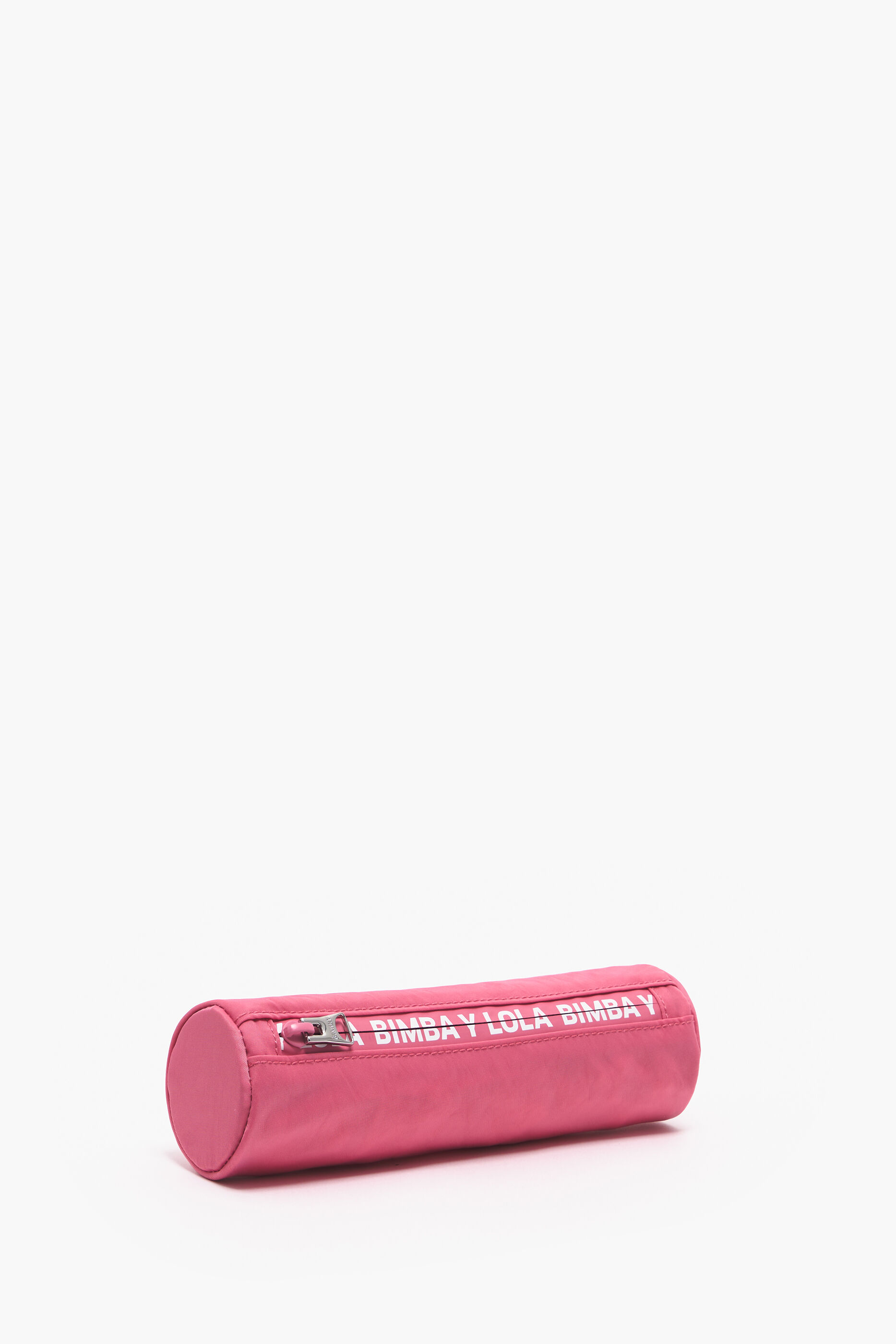 estojo cilíndrico de náilon rosa