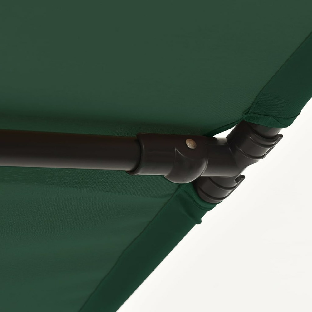 Parasol mobilier de jardin d'extérieur avec mât en aluminium 180 x 130 cm vert