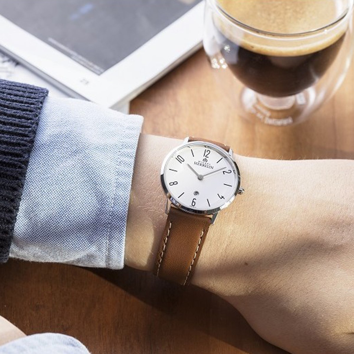 Montre femme Michel Herbelin City cuir brun