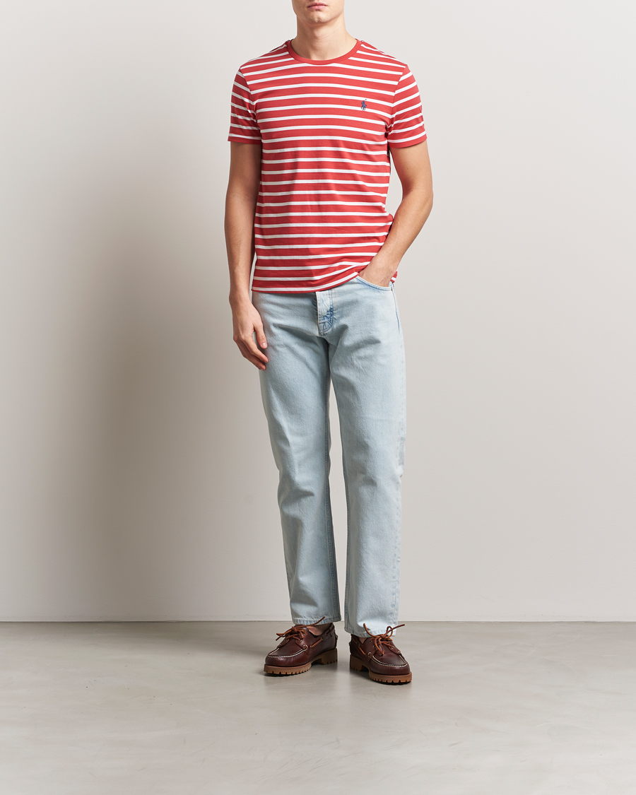 Polo Ralph Lauren Custom Slim Fit Striped T-Shirt Spring Red/White