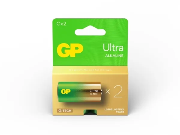 GP Batteries Ultra Alkaline GP14AU, Engangsbatteri, C, LR14, Alkaline, 1,5 V, 2 stk, Cd (cadmium), Hg (kviksølv)