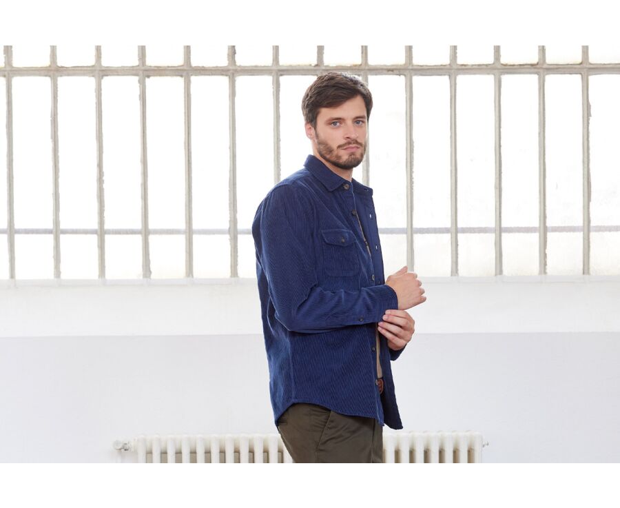 Surchemise en velours Indigo - VICTORIN
