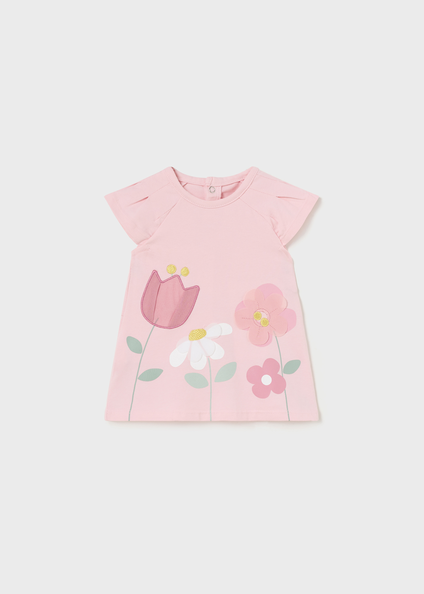 Vestido branco estampado para recém-nascido da Better Cotton