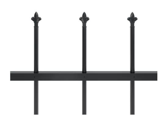 Cl?ture de jardin avec dessus en lance Acier 5,1 x 1,5 m Noir