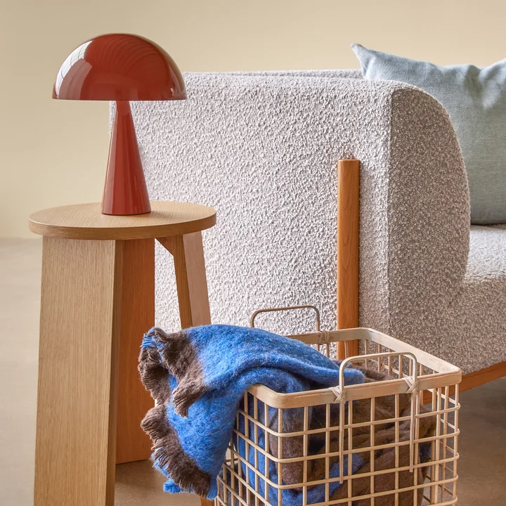 Hübsch Interior - Mush Tischleuchte, Mini, rotbraun / sand