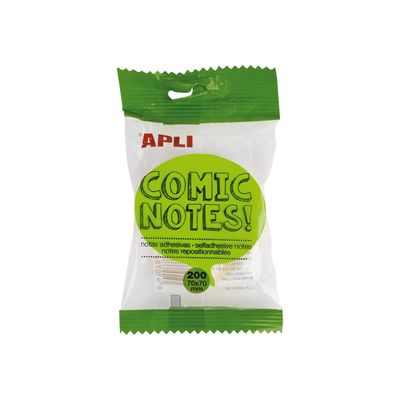Apli - Notes adhésives BD 70 x 70 mm - bloc de 200 feuilles couleurs vives