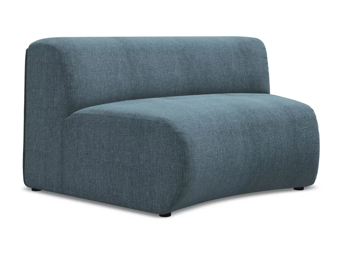 Fauteuil d'angle pour canapé modulable en tissu chenille - jeans - EKAHI