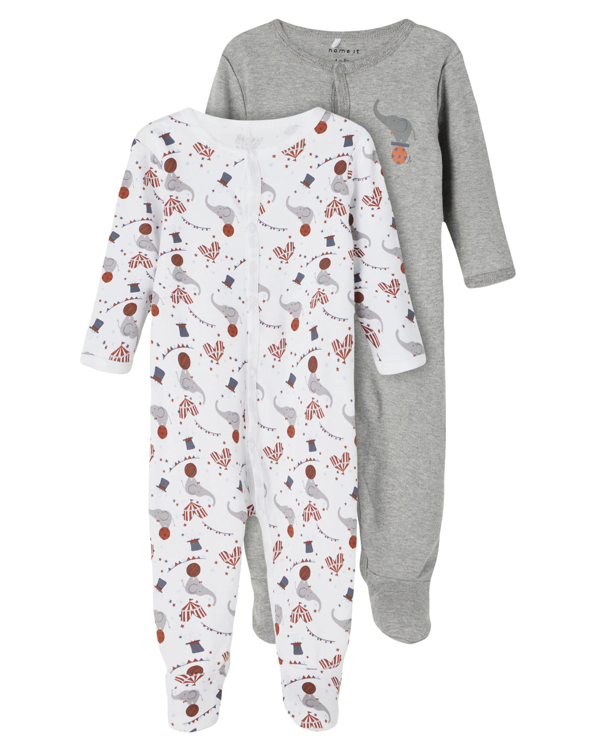 Schlafstrampler NBFNIGHTSUIT - ZIRKUS 2er-Pack in grey melange