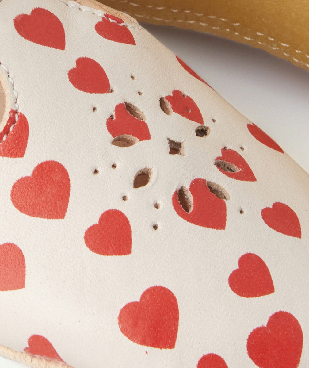 EASY PEASYCHAUSSONS EN CUIR IMPRIMÉS COEURS