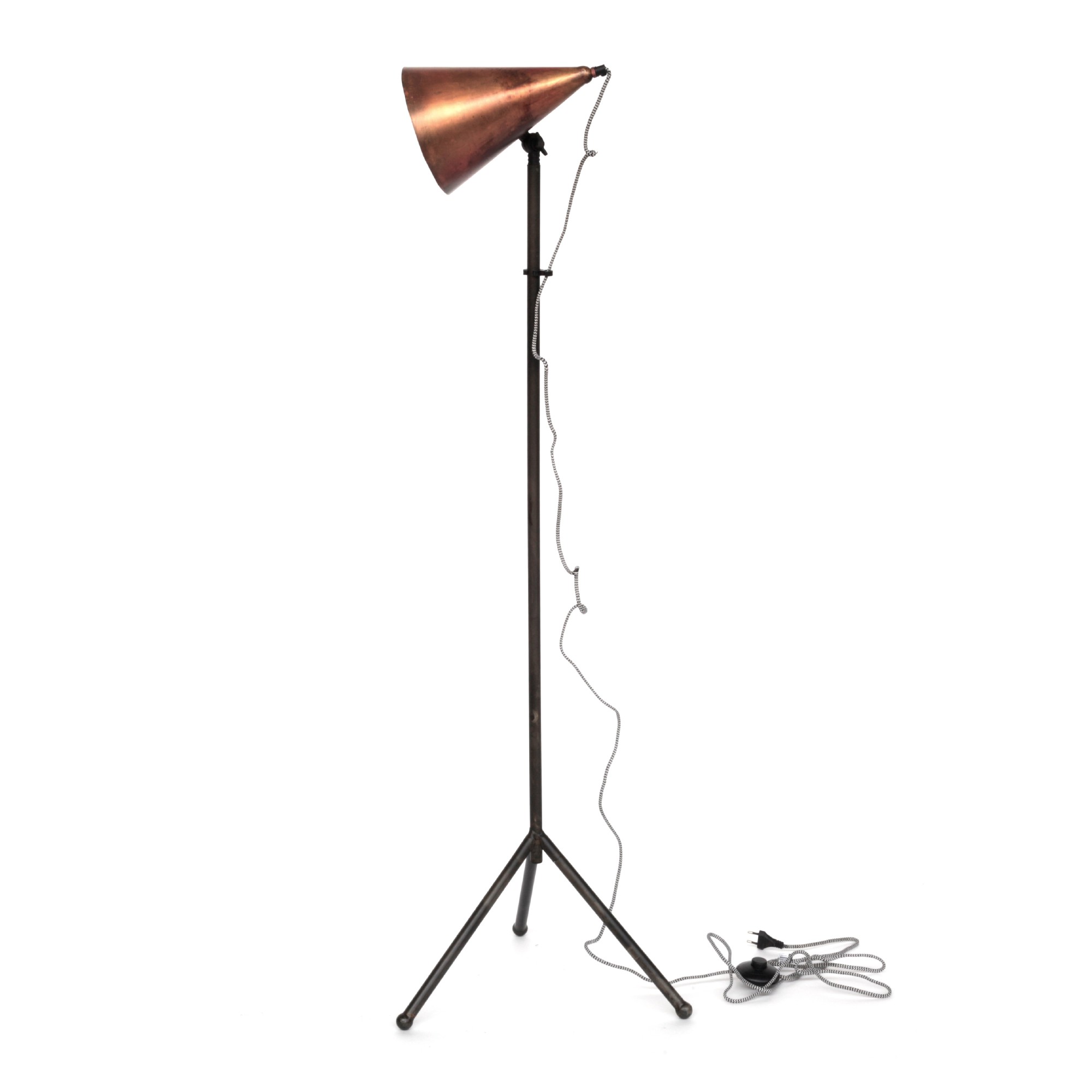 Stehleuchte 'Tinky', antik kupfer, H 135 cm, B 46 cm, T 46 cm von fischer's lagerhaus