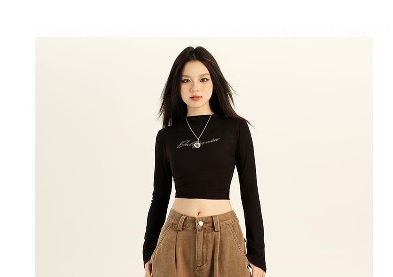 AXEN - Hoge taille gewassen baggy cargojeans