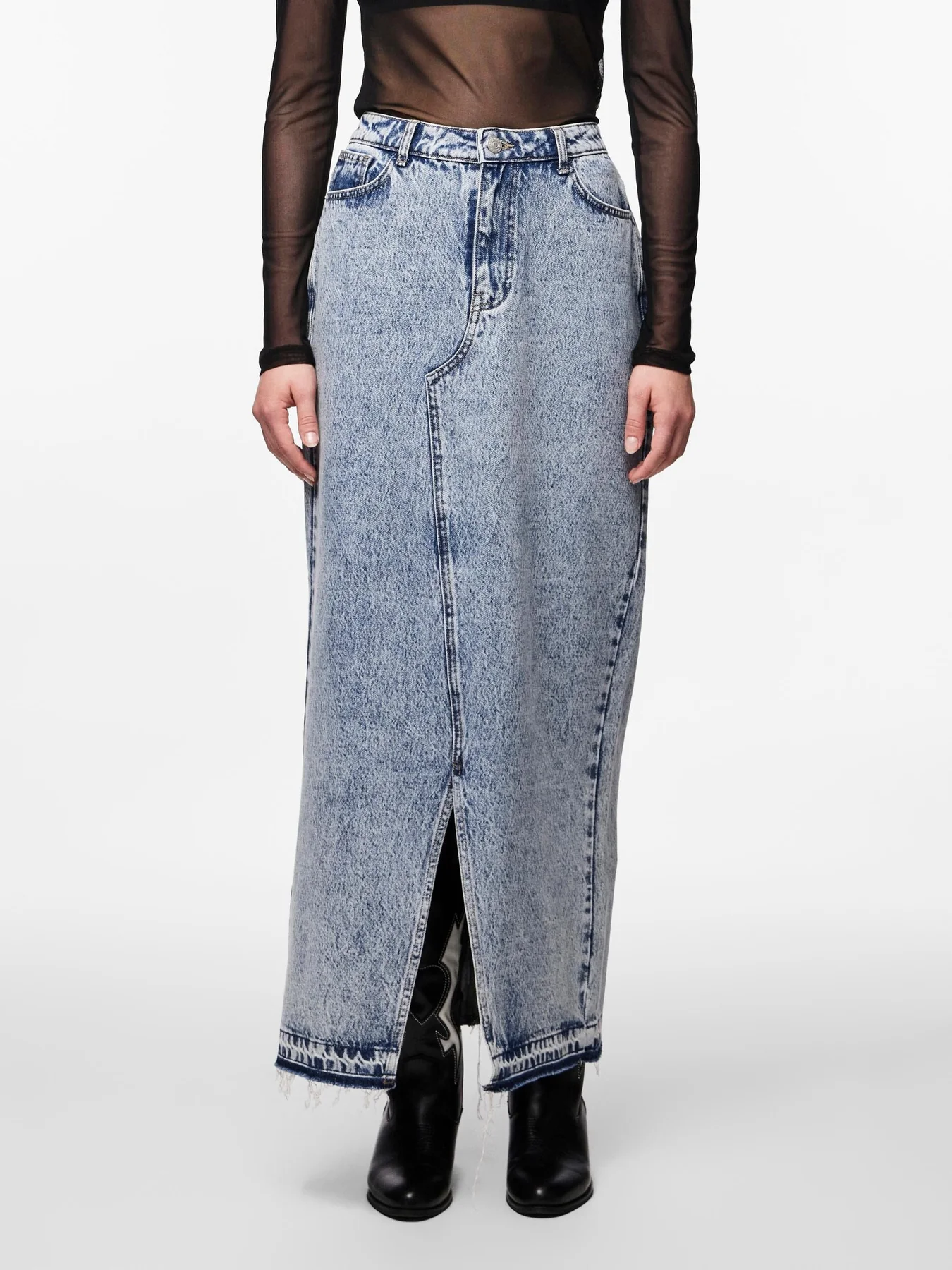 Pieces Pcnora Ankle Skirt 4499392 medium blue denim