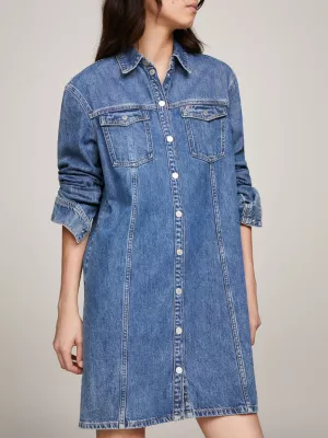 Vestido camisa jeans evasê