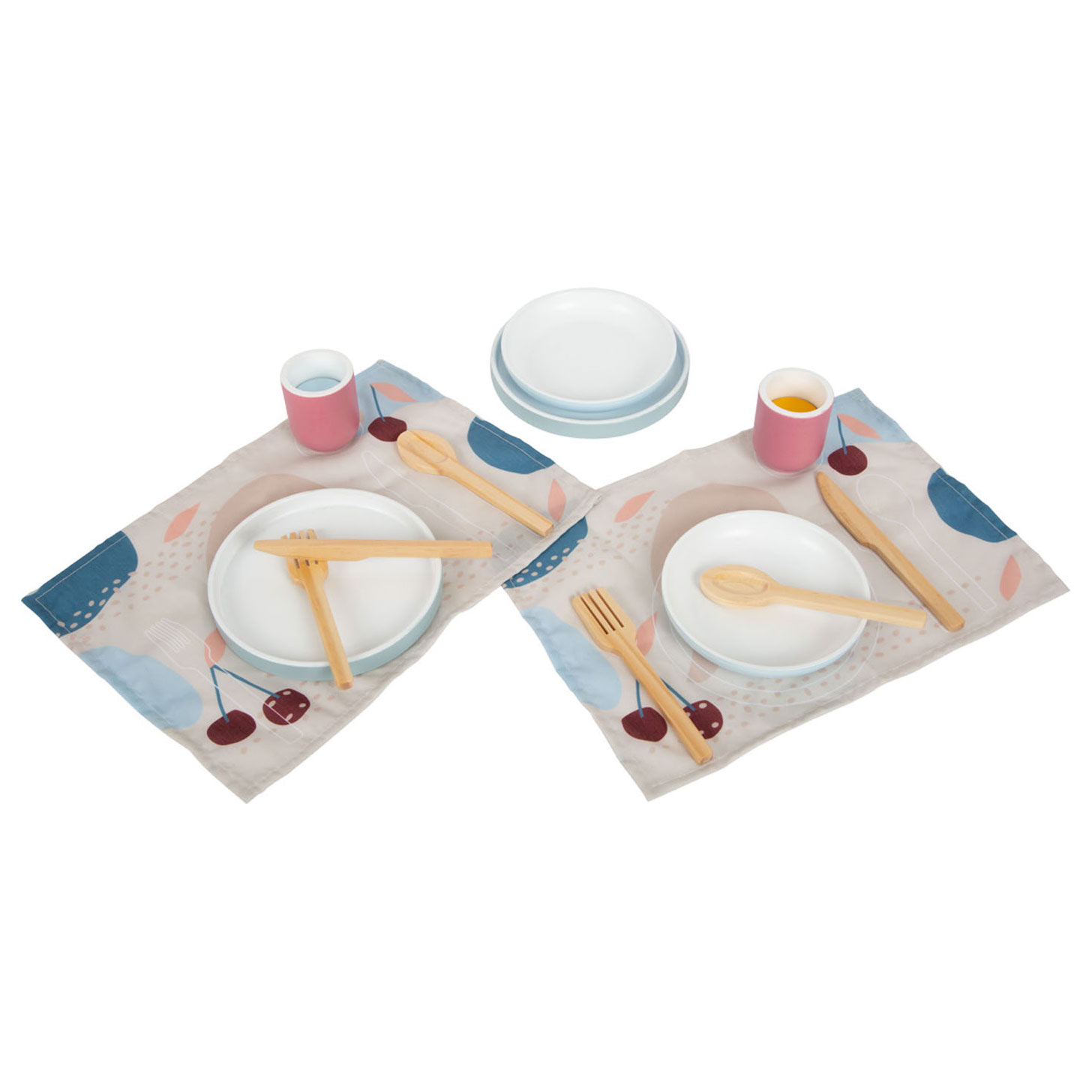 Small Foot-Houten Bestekset met Placemats, 18dlg.