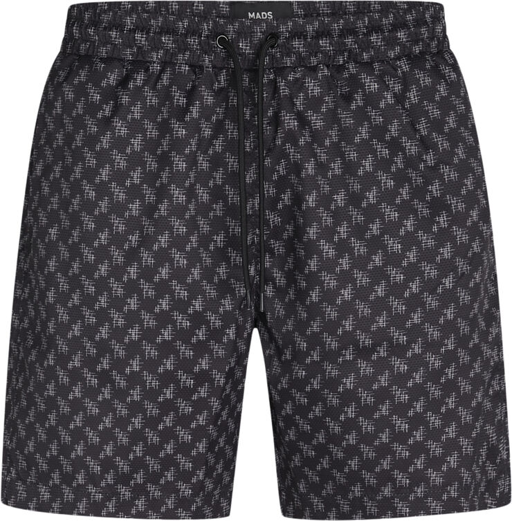 Mads Nørgaard - Copenhagen Sea Print Sandro Shorts Black /vintage khaki aop