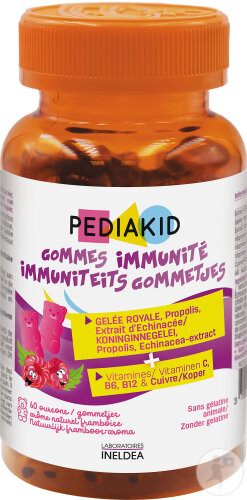 Pediakid Gommes Immunité Goût Framboise 60 Pièces