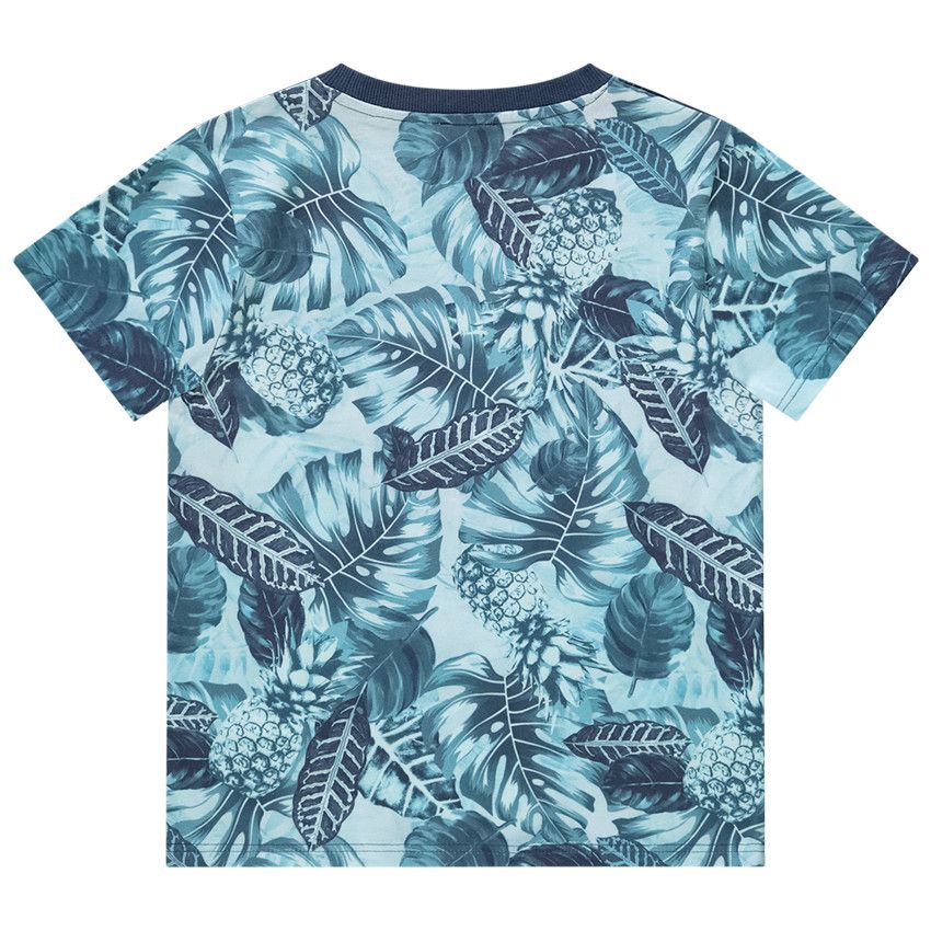 T-shirt manches courtes imprimées fantaisie pour garçon - Bleu