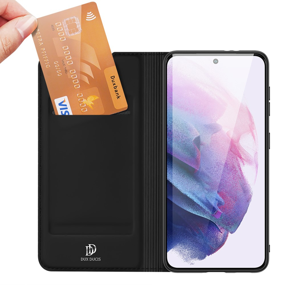 Samsung Galaxy S22 5G Flip Wallet Cover Leder Tasche - Schwarz