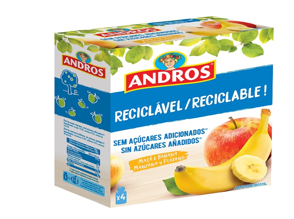 SAQUETAS FRUTA ANDROS MAÇÃ BANANA 4X90G