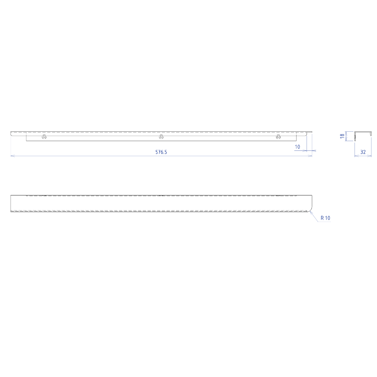 Sapho Sitia meubelgreep 58cm zwart mat rechts