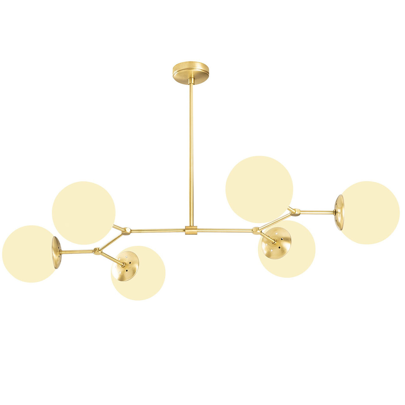 Opviq Plafonnier Damar jaune/blanc - 100x58x80 cm