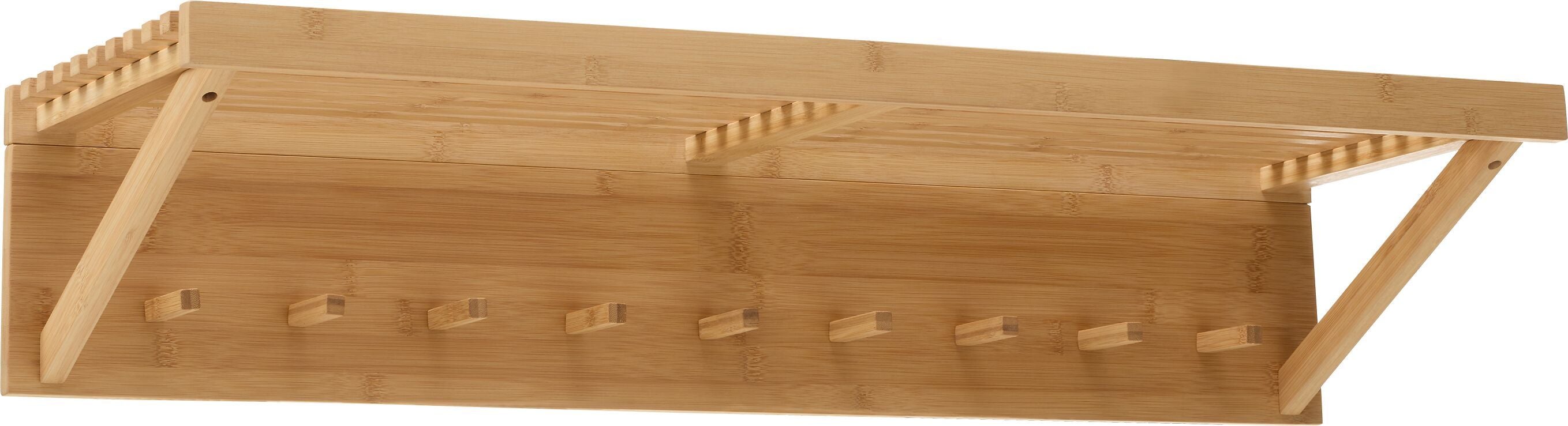 TED Wandgarderobe Bambus 90x30xH18cm - Bambus / B: 90.0 cm x T: 30.0 cm x H: 18.0 cm