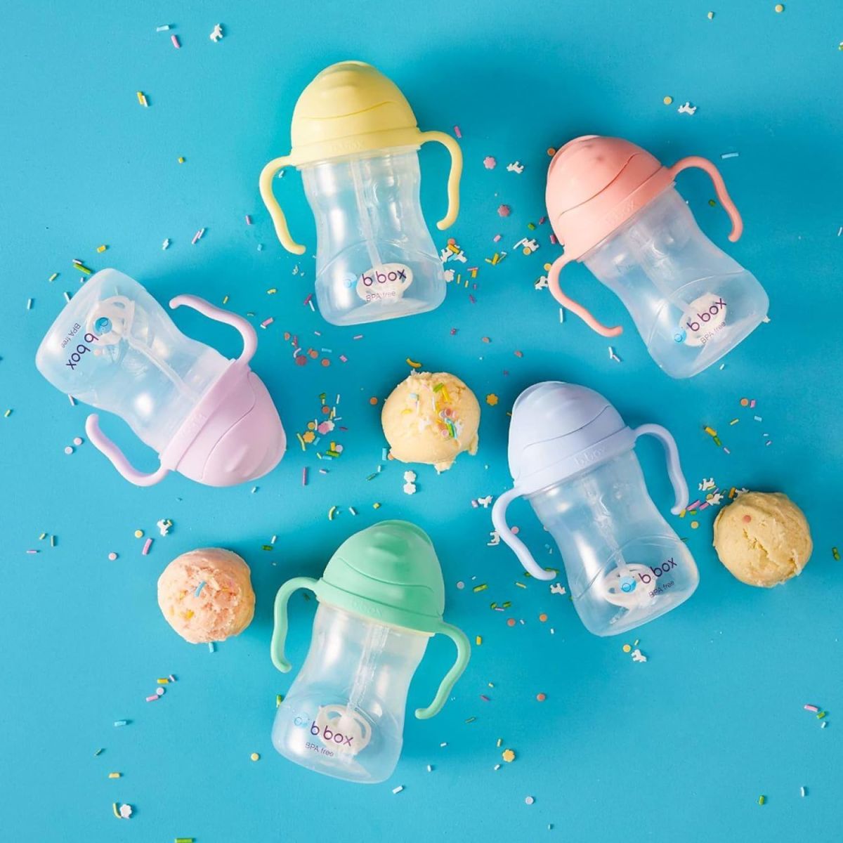 b.box Tasse d'Apprentissage avec Paille Pondérée Bubblegum (bleu clair) 6+ Mois 1 Unité