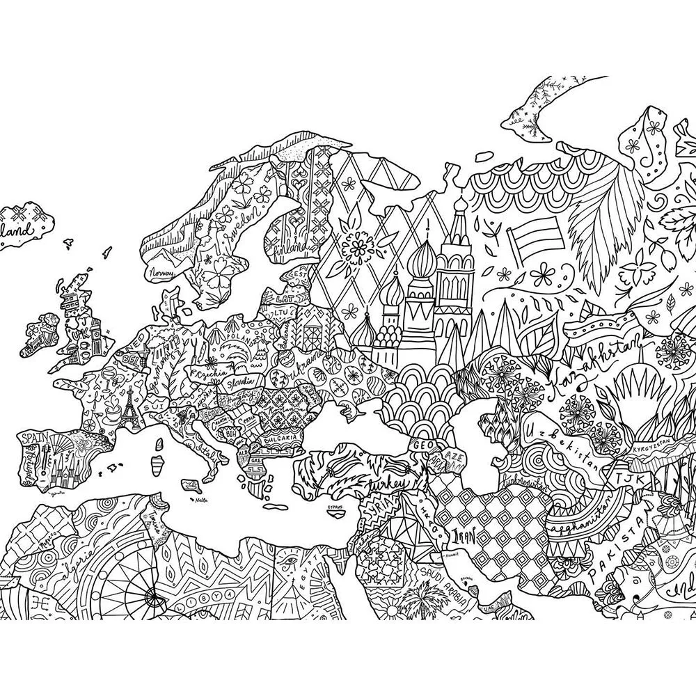 Awesome maps Coloring Karte