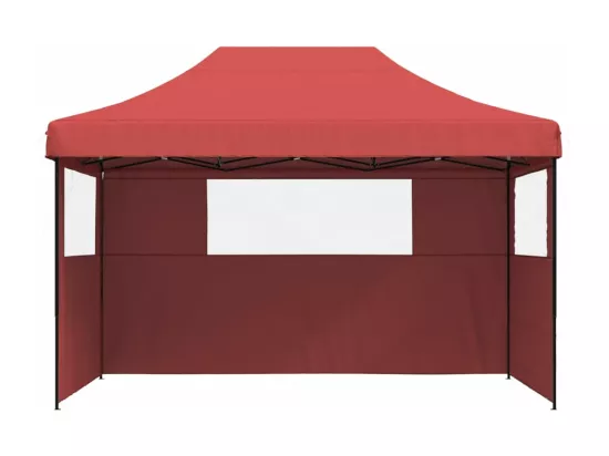 Tente de réception pliable escamotable avec 3 parois latérales
