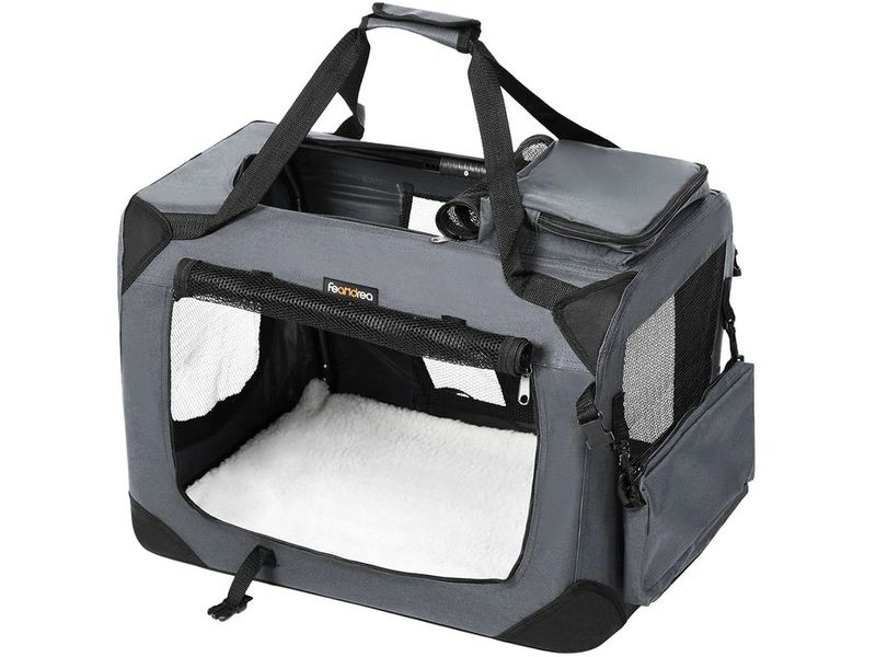 Feandrea Transportbox für Hunde & Katzen M Geräumige Transporttasche für Haustiere