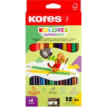 Crayon de couleur Kolores JUMBO DUO, étui carton de 12