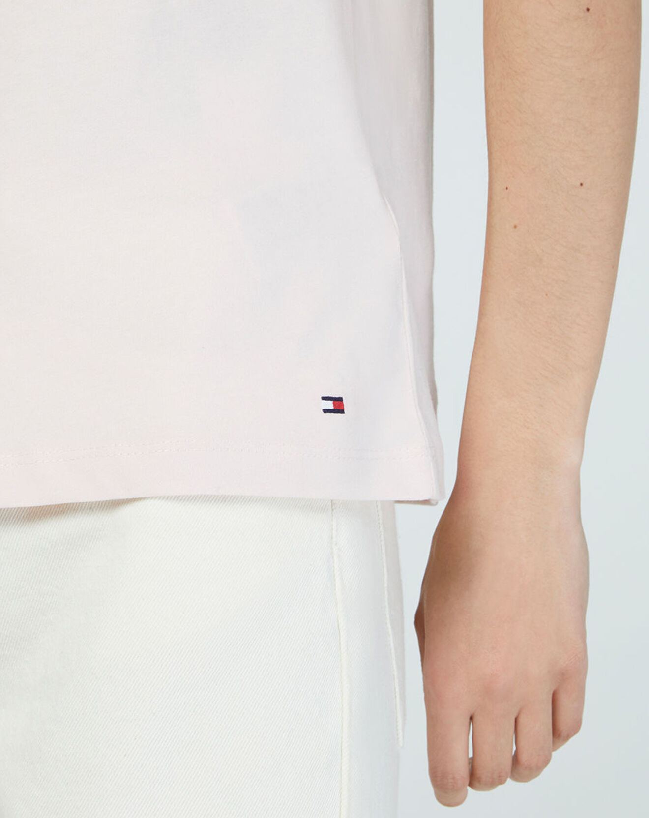 Tommy Hilfiger T-Shirt Basic Logo Paillette rose poudré