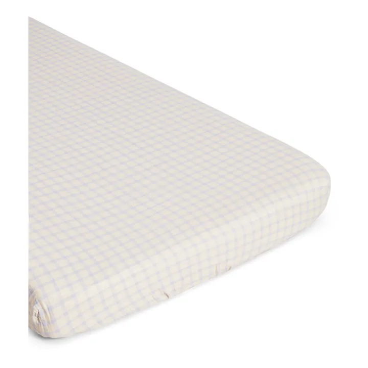 garbo&friends Drap-housse Gingham Sky | Bleu ciel