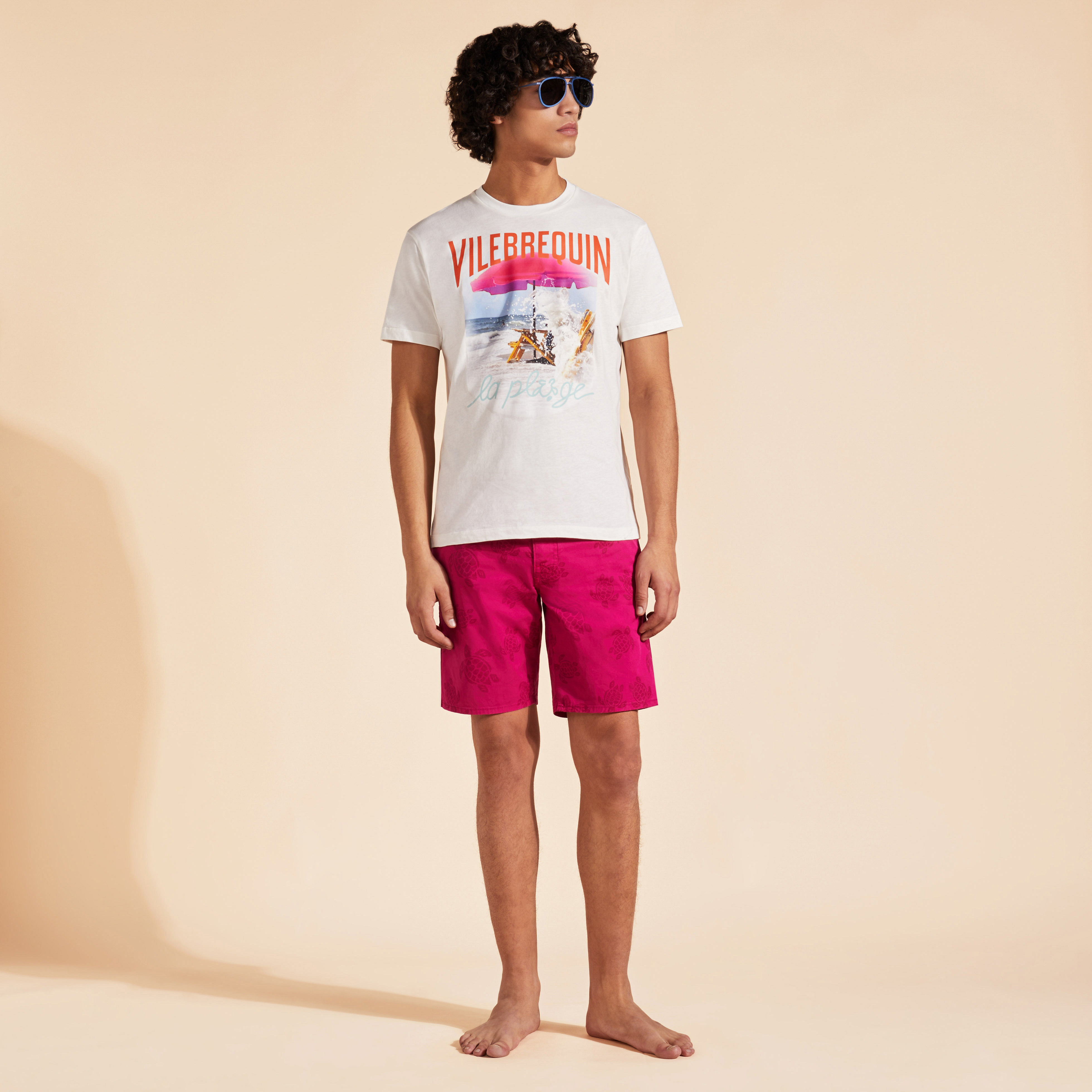 T-Shirt en Coton Homme Wave on VBQ Beach
