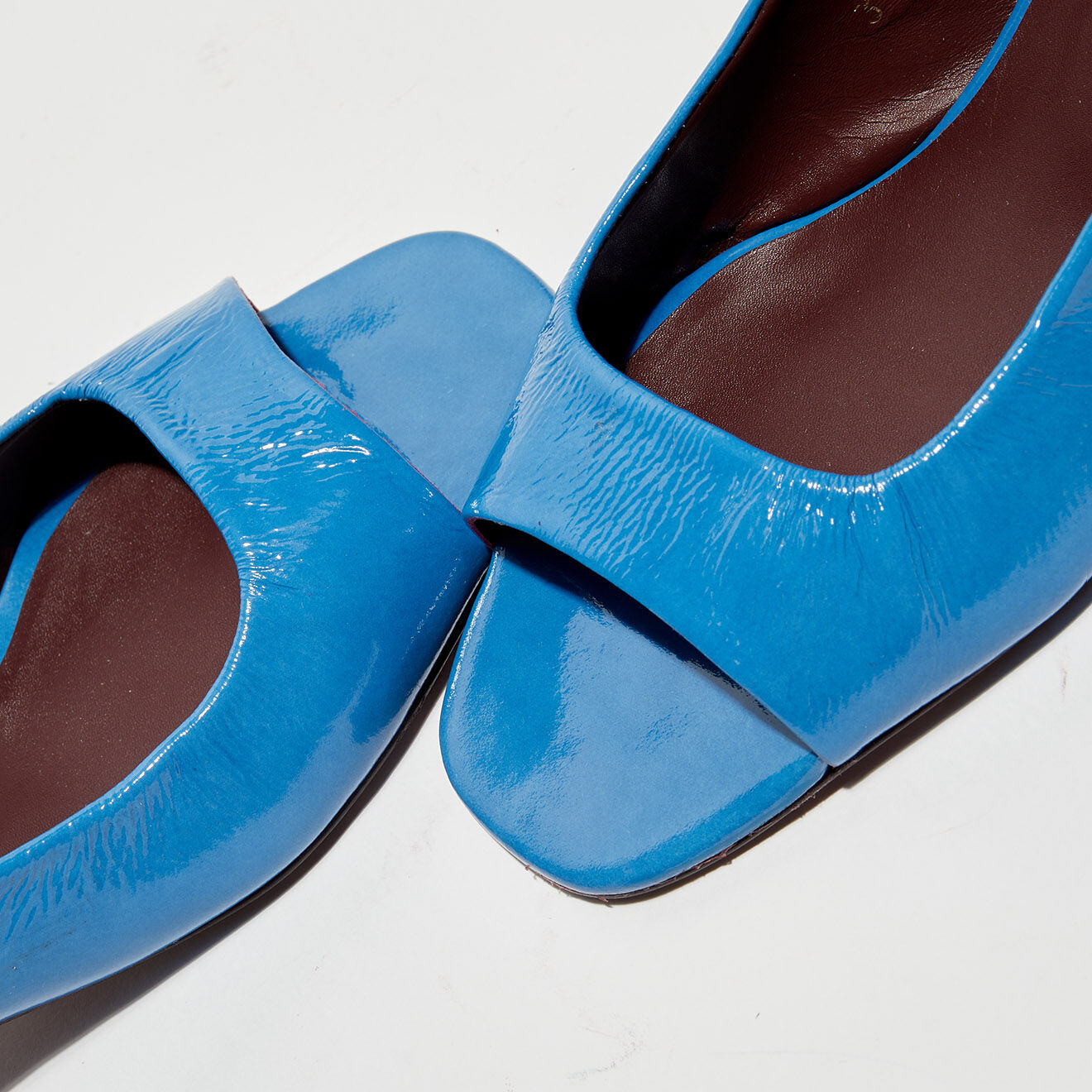 Avril Gau Sling-backs en Cuir verni Turbie bleus - Talon 5 cm
