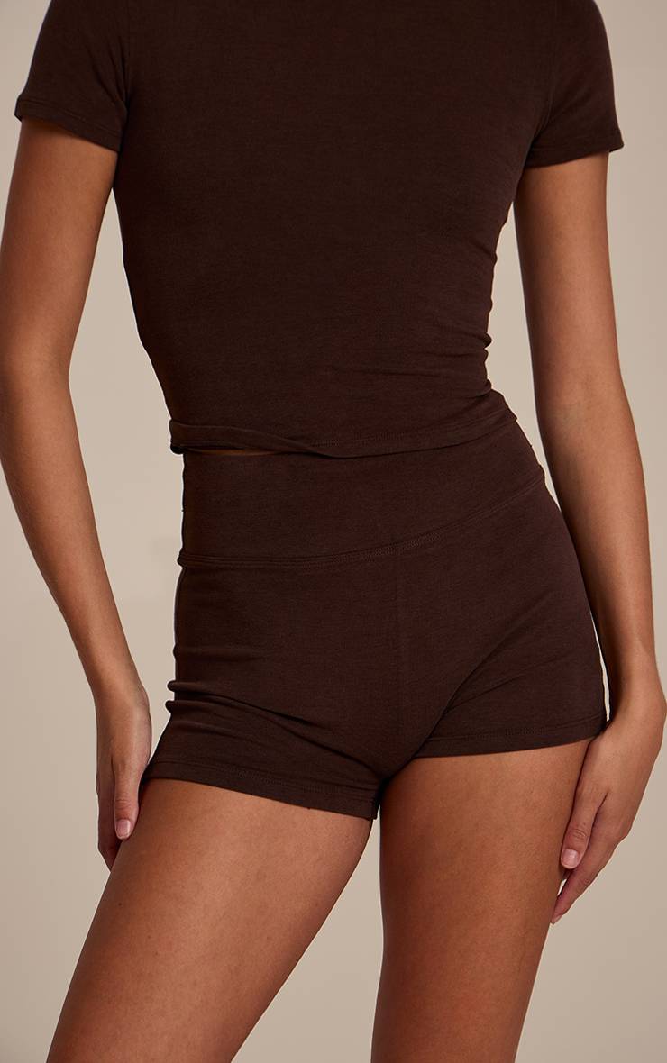 Chocolat Short Moulant En Coton Doux
