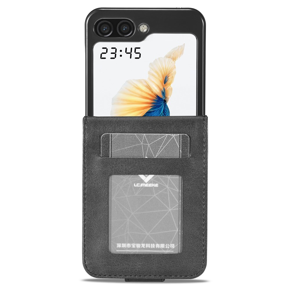 Samsung Galaxy Z Flip7 FE / Z Flip6 Vintage Leder Tasche Flip Cover - Schwarz