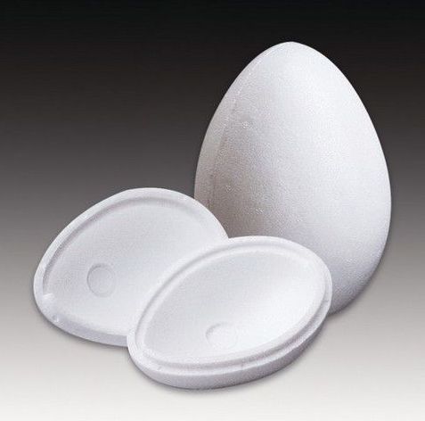 Piepschuim - Ei - 2-delig - 20 cm - Lichtgewicht Materiaal
