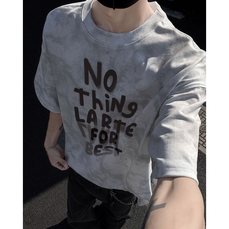 Derbundy - T-shirt met korte mouwen, ronde hals en tie-dye print