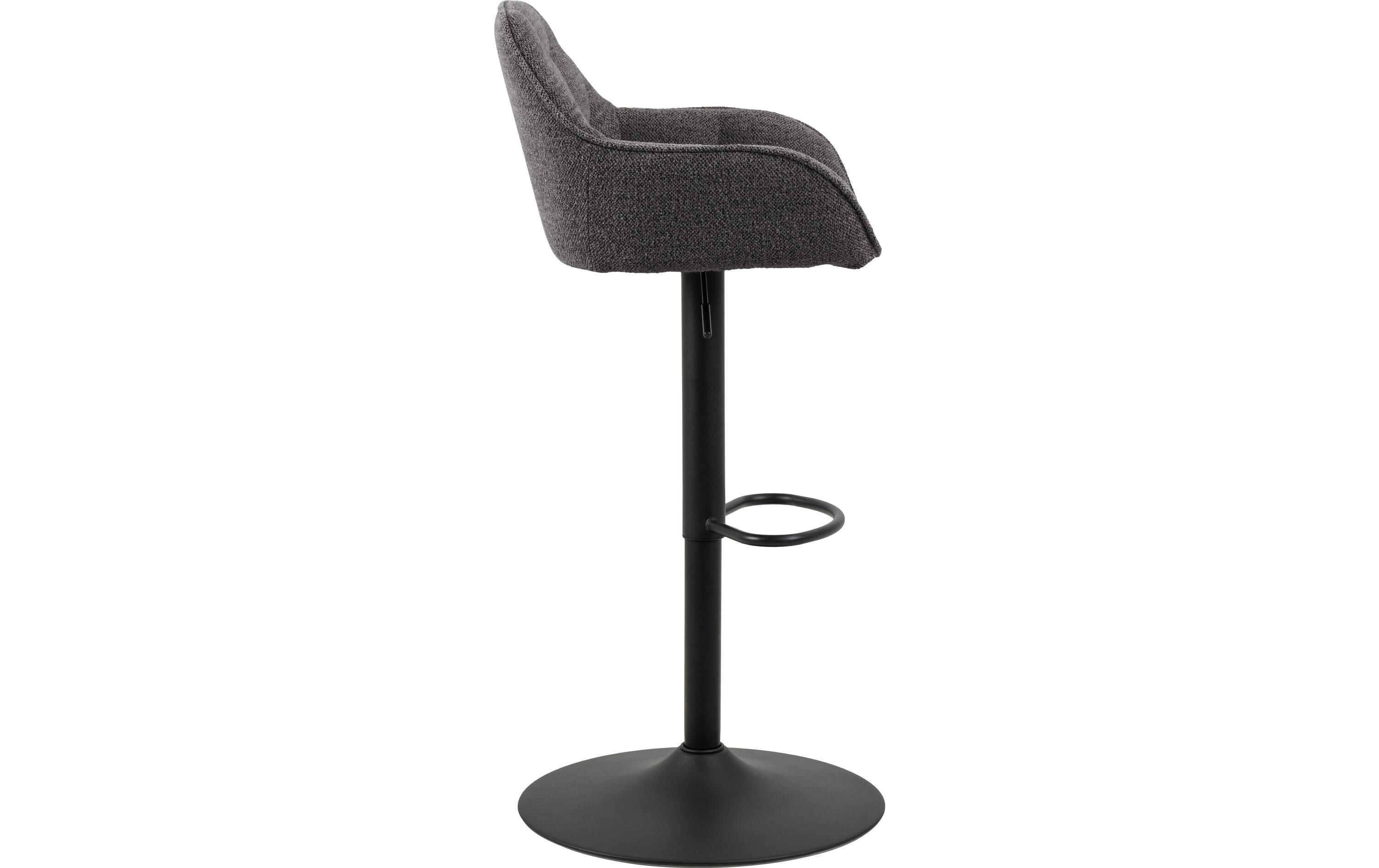 Barhocker Brooke, 2 Stück, 52 x 109 cm, Anthrazit<br>Barstühle mit feinem Steppdetail