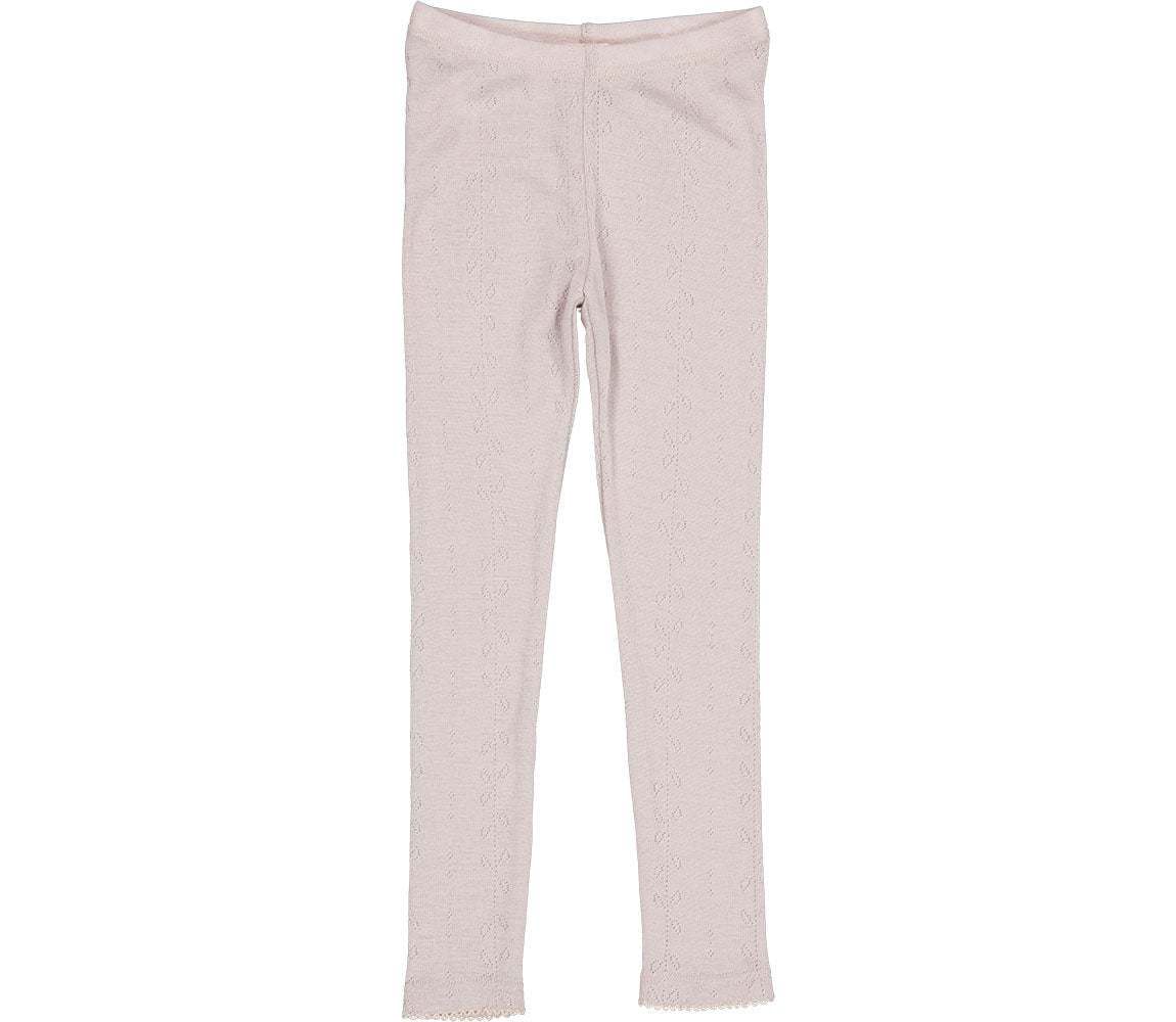 Leg, Uld Pointelle Leggings - Soft Dove