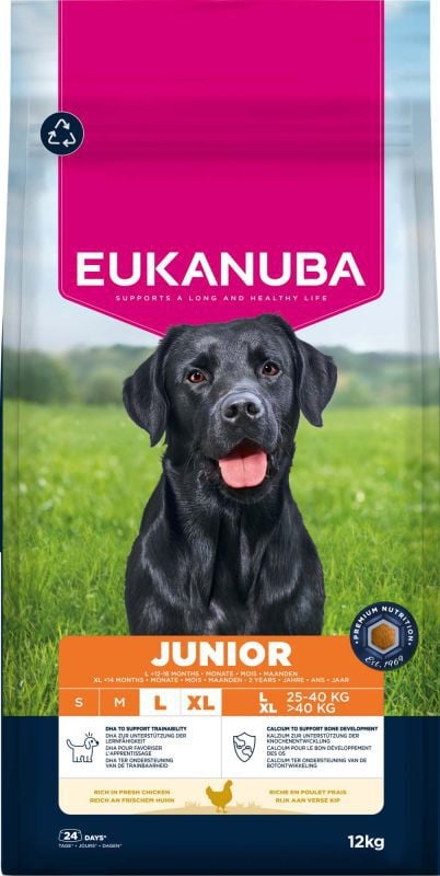 Eukanuba Junior Large/Extra Large  - Hondenvoer - 12 Kilogram - kip