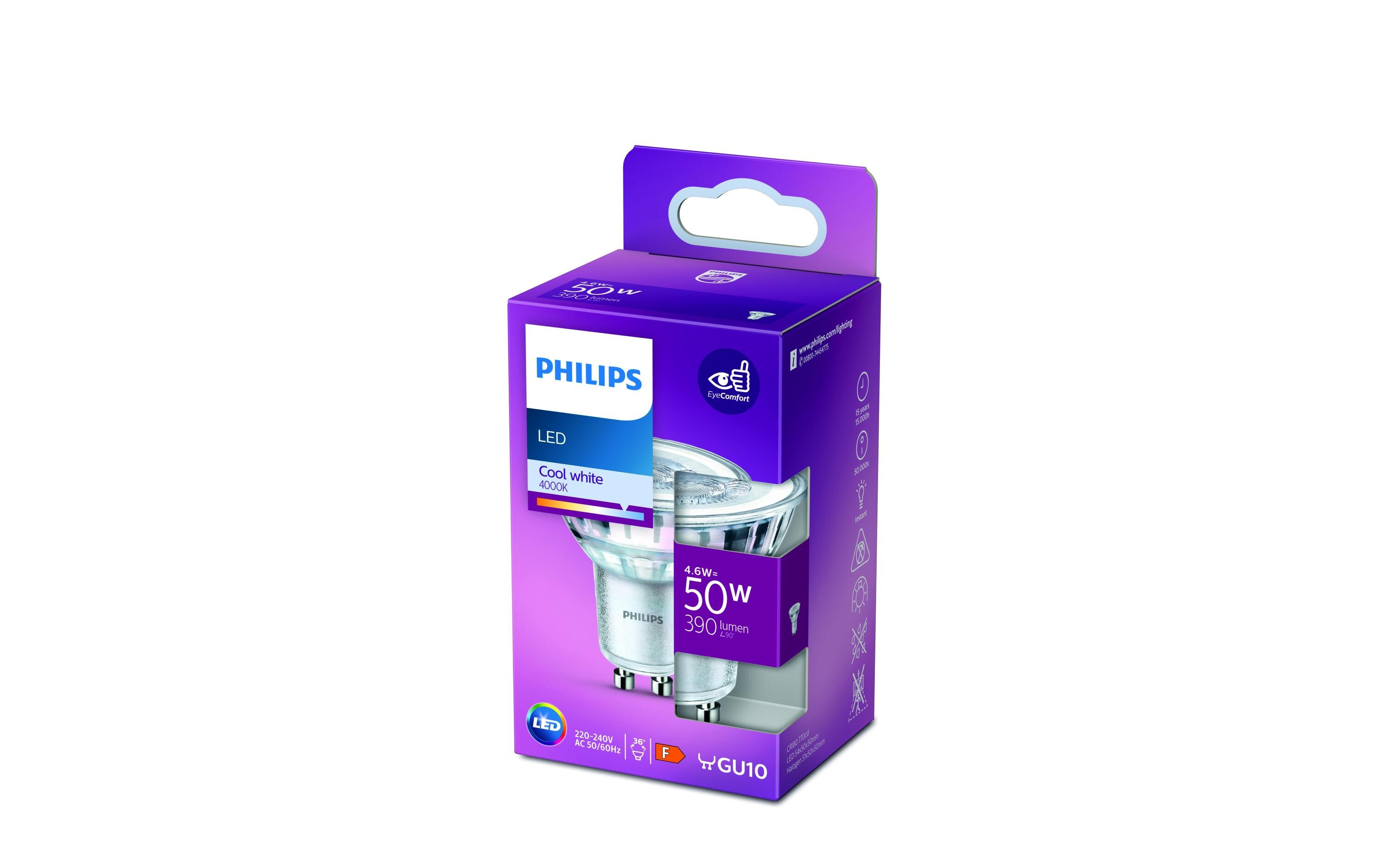 Lampe LEDcla 50W GU10 CW ND NeutralweissLeuchtmittel MR16 mit klarem Glas