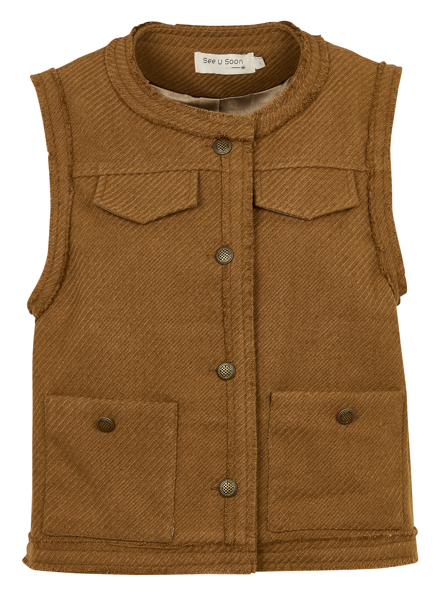 Gilet droit | Marron