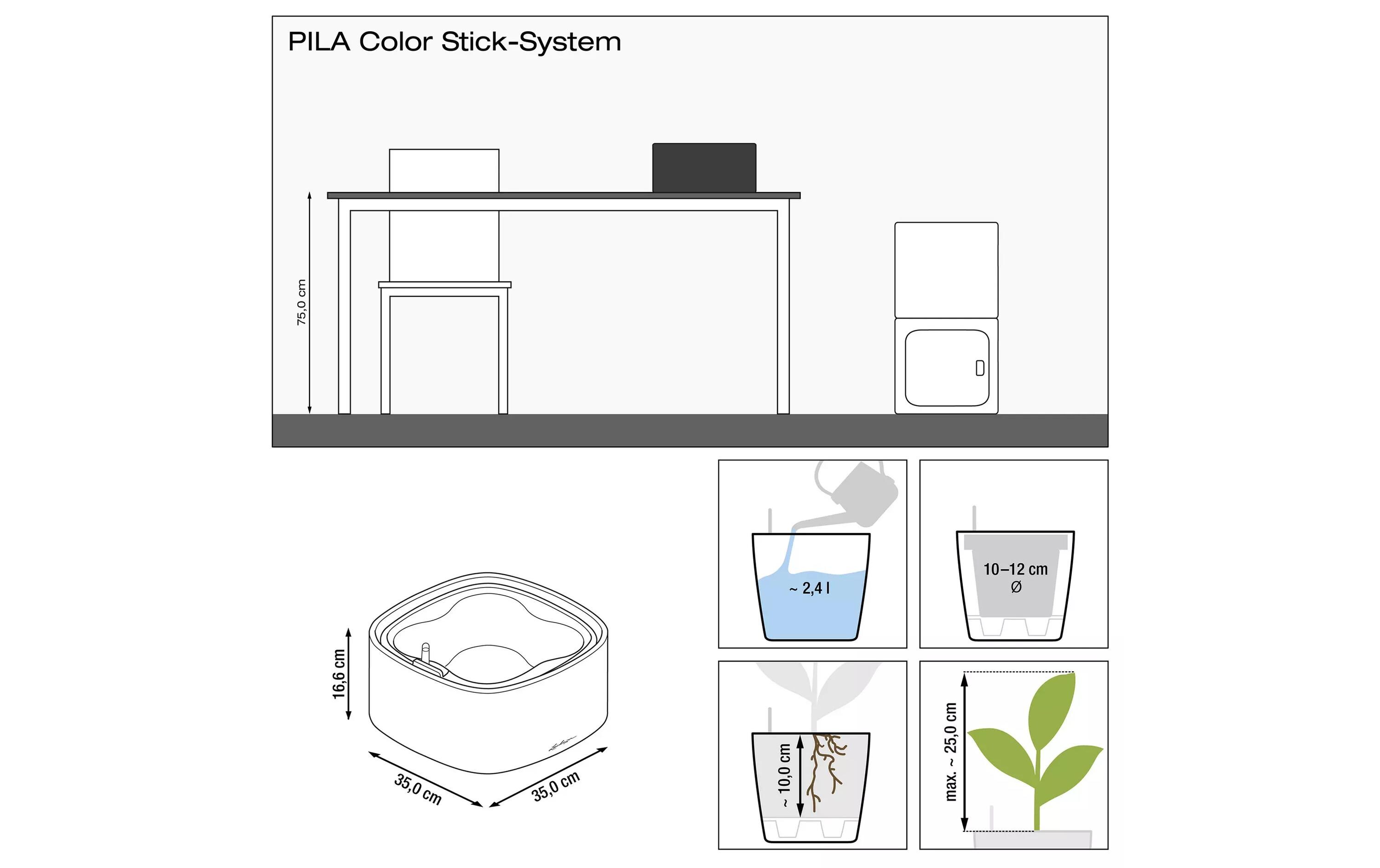PILA Color Storage 35/ Stick KIT PastellgrünSmarte Lösung für Pflanzenwachstum und Stauraum in einem Set