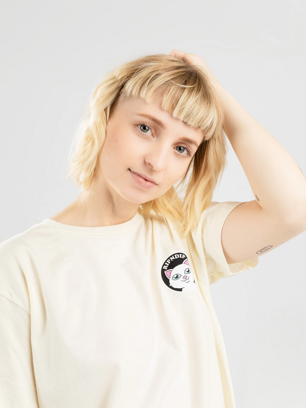 RIPNDIP Stop Being A Pussy Cropped T-Shirt natural