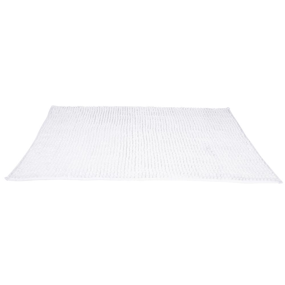 Tapis de salle de bain chenille blanc 90x60 cm